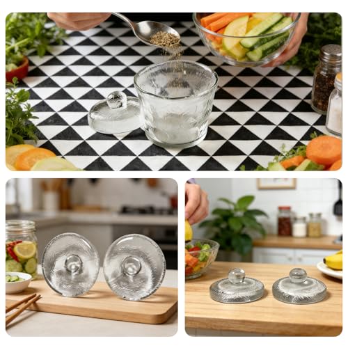 2-Pack Fermentation Weight, 3.78-Inch Glass Weights for Fermenting – Fit Wide Mouth Mason Jars, Reusable for Sauerkraut/Kimchi