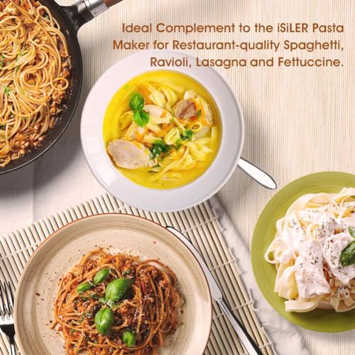 iSiLER Natural Beech Wood Pasta Drying Rack with 8 Branches, Easy to Transfer for Drying Pasta and Spaghetti, Special Suspension Design for Storage | Solid Food-Safe Beech Wood Construction, Quick Assembly & Foldable Space-Saving Design, Easy to Wipe Clea