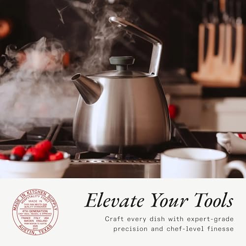 Made In Cookware - 2 QT Kettle - Stainless Steel - With Built-In Temperature Gauge - Includes Handle Sleeve - Induction Compatible - color: Stainless Steel