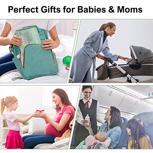 Baby Bottle Brush Set,6 in 1 Travel Silicone Bottle Cleaner Kit with Extendable Brush,Built-in Drying Rack,Nipple & Straw Brushes,Soap Dispenser & Organizer Case – Baby Shower Gift for New Moms - color: Green