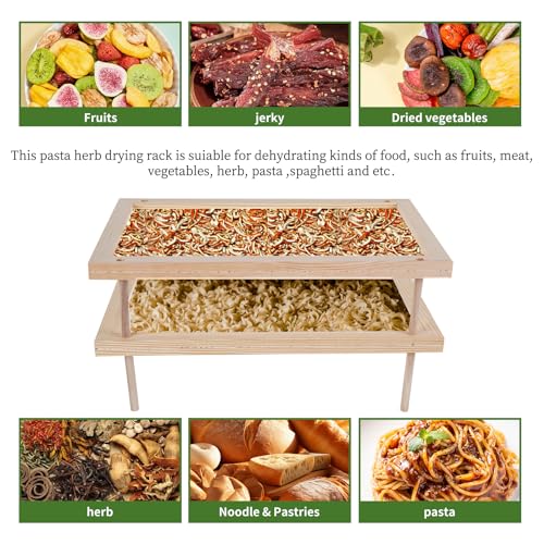 Herb Drying Rack, Wood Pasta Drying Racks, Drying Storage with 2 layer herb drying rack for drying pasta flowers plant specimens and more