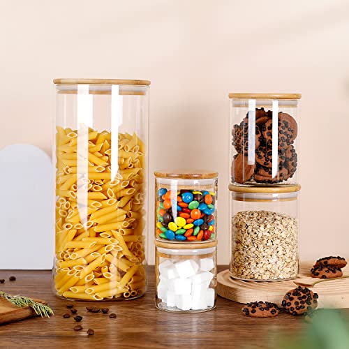 umieo Large Glass Flour and Sugar Containers 50oz Set of 2, Glass Jar with Airtight Lids, Clear Storage Containers with Bamboo Lids for Rice, Oat, Nuts, Candy, Cereal, Coffee, Beans - color: 50oz-2Pack