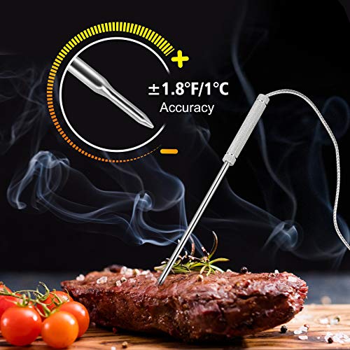 Wireless Meat Thermometer for Grilling Smoking - Kitchen Food Cooking Candy Thermometer with 3 Probes - Monitor Ambient Temperature Inside The Grill Smoker BBQ Oven Thermometer, 490ft,Digital - style: 3 Probes