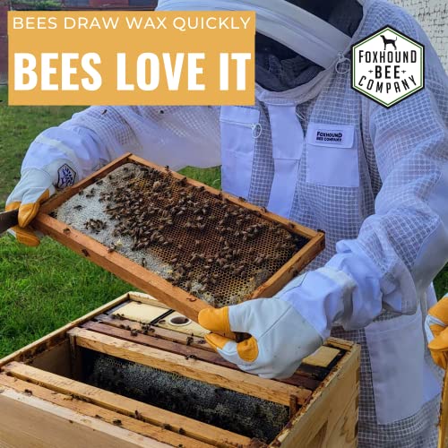 Foxhound Bee Company - Made in USA - Fully Assembled Deep Beekeeping Frames with Double Wax Beeswax Coated Plastic Foundation - 20 Pack - style: Deep - 20 pack