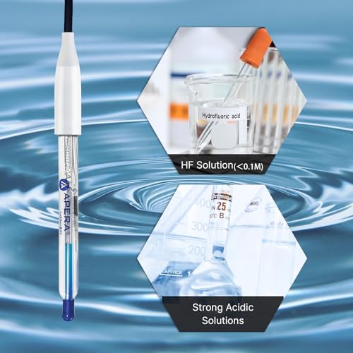 Apera Instruments PH60Z-HF Smart Handheld pH Meter Tester Kit with LabSen 835 ATC pH Electrode for Lab-Grade pH Measurement in Liquids Containing Strong Acid or Hydrofluoric Acid - style: Strong Acidic Solutions