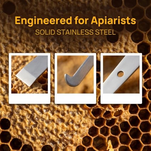 1Pc 12.2 Inch Stainless Steel Frame Cleaning Scraper, Multi-Functional Beehive Scraper Tool for Daily Beekeeping Work