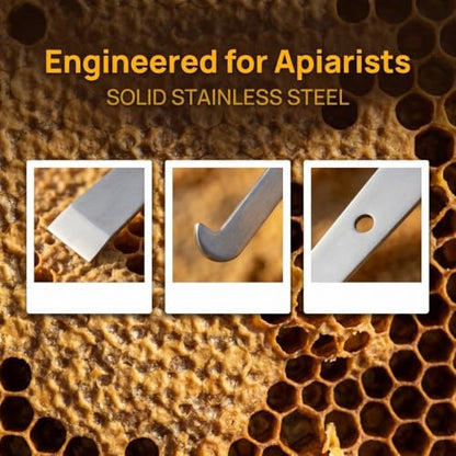 1Pc 12.2 Inch Stainless Steel Frame Cleaning Scraper, Multi-Functional Beehive Scraper Tool for Daily Beekeeping Work