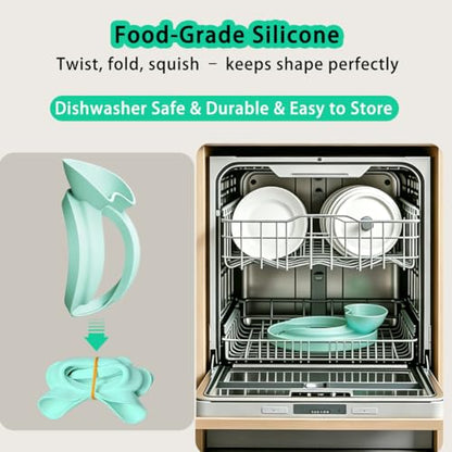 Silicone Flour Funnel with Pouring Shield for KitchenAid 4.5-5QT Mixer - color: Aqua Sky