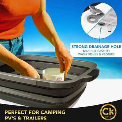 Collapsible BBQ Prep Tub - Includes Cutting Board, LOCKING Lid & Strong Drain Hole for Meal Prep & Marinating | BPA-Free, Food-Grade BBQ & Meat Prep Tubs, Best Grilling Gifts (Black, 8 L) - color: Black, size: 8 Liters
