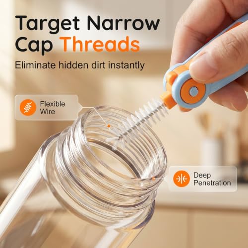 3 in 1 Cup Lid Cleaning Brush, 2026 New Multifunctional Crevice Cleaning Brush for Water Bottle Insulated Cup Tumbler Lid Groove Narrow Space Detail Cleaner Home Kitchen Gadgets (3PC) - color: 3pc