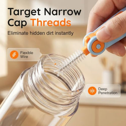 3 in 1 Cup Lid Cleaning Brush, 2026 New Multifunctional Crevice Cleaning Brush for Water Bottle Insulated Cup Tumbler Lid Groove Narrow Space Detail Cleaner Home Kitchen Gadgets (3PC) - color: 3pc