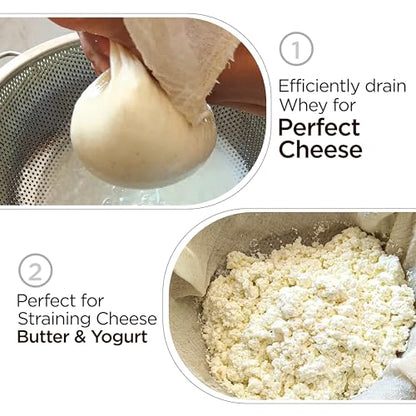 Cheese Cloths 100 Grade, 160X45 Inches - 50 Sq Feet Unbleached 100% Cotton Fabric - 5.5 Sq Yards Ultra Fine Mesh Muslin Cloth - Cheesecloth For Straining Cooking, Cheese Making, Washable & Reusable - size: 5.5 Sq Yards