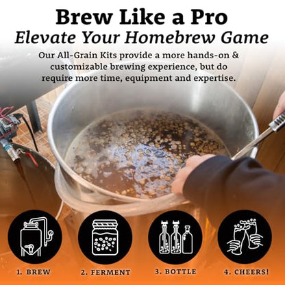 My Brew Supply American Wheat Brewing Kit | American Wheat & Pilsner Malt | Caramel Grain | Kent Goldings & Columbus Pellet Hops | Belgian/German Wheat Ale Yeast | 5 Gallon Advanced All Grain Home Brewing