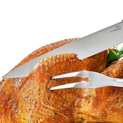 OXO Carving Set |Soft-Grip Duo Designed for Effortless Carving and Serving |2-Piece Fork & Knife Set | Spear, Secure, Cut & Serve Roasted Meat - style: Carving Set