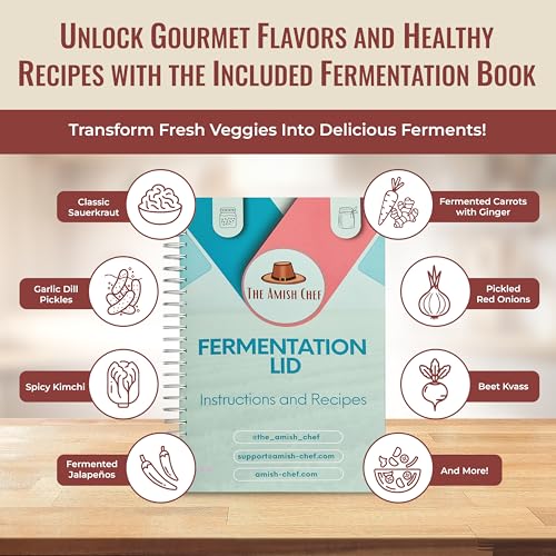Advanced Fermentation Kit - Pickle Kit, Sauerkraut Making Kit Kimchi Container - Fermentation Airlock Lids for Wide Mouth Mason Jars by The Amish Chef - size: Advanced Kit