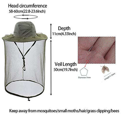 Head net hat Beekeeping Beekeeper bee Veil hat Hunting Netting mesh Hood Cap bee Keeper Catcher Halloween Costume Army Green | Halloween Costume,Sun Shield Nylon,Foldable Packable,Brim Protection Dog Grooming,Bonnet Keepers Crown Net Comfortable - color:
