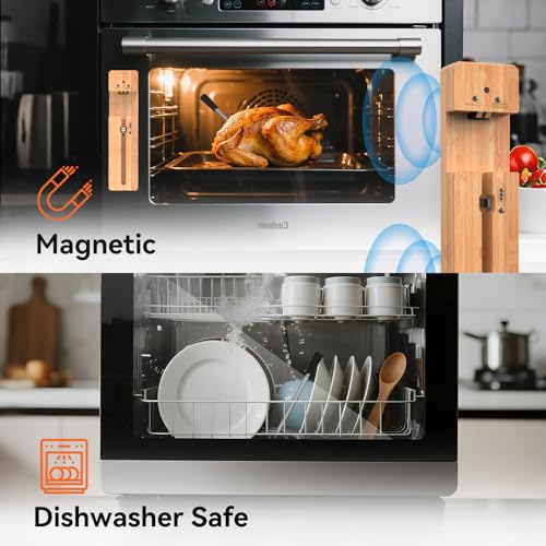 Newise Bluetooth Wireless Meat Thermometer with Smart APP, Long Range & Fast Charge, Digital Food Thermometer for Grill, Oven, Smoker, Perfect Father Day Gifts - style: 1 Probe