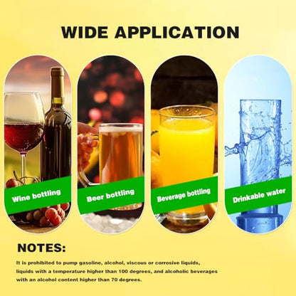 Electric Food Grade Auto Siphon Self Priming Pump for Bottling Home brew Wine,Beer and Kombucha,Water Transfer Pump 100-240V With Timer Control for Ice Maker Coffee Machine Water Cooling,2L/Min