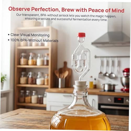 Generic 2sets S Shape Airlocks for Fermenting Rubber Stoppers Compatible for Brewing Beer Wine Sauerkraut and Pickles Homebrew Fermentation Kit with Material and Easy Installation