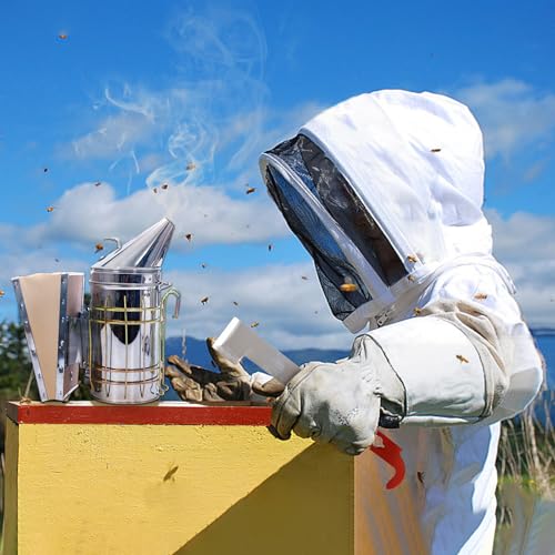 31Pcs Beekeeping Supplies Tools Kit with Bee Suit, Bee Keeping Supplies All Include Bee Marking Pen Bee Smoker Beehive Frame Holder Bee Frame Grip, Beekeeping Starter Tool Set for Beekeeper (XXL) - size: XXL