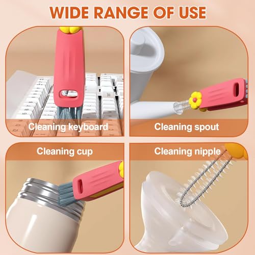 3 in 1 Cup Lid Cleaning Brush, Multifunctional Cleaning Brush Portable Cup Lid Cleaner for Bottle Gap Tight Spaces Cup, Portable Cup Lid Cleaner, 1 Pcs Green - color: 1pcs Green