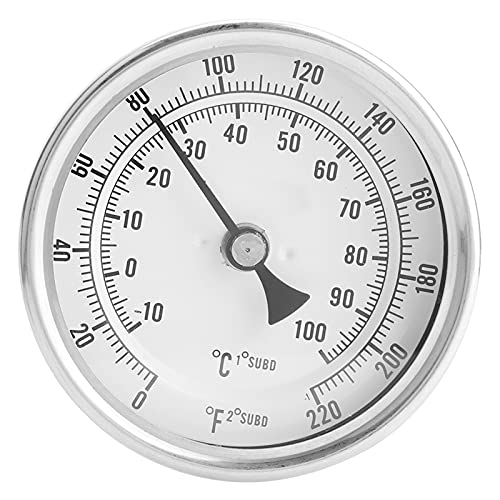 Dial Thermometer, Mnpt 0 to 220f Stainless Steel Brew Pot Thermometer for Homebrew Beer and Wine Thermometer