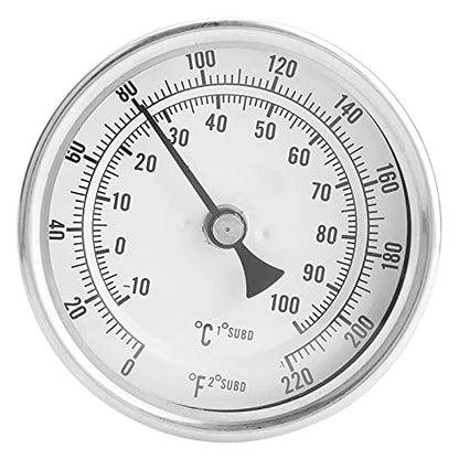 Dial Thermometer, Mnpt 0 to 220f Stainless Steel Brew Pot Thermometer for Homebrew Beer and Wine Thermometer