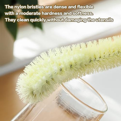 16 Inch Long Handle Bottle Brush Cleaner for Narrow Neck Bottles, Water Bottles, Wine Glasses, Mugs, Jars, and Tumblers – Soft Bristles Deep Cleaning Brush for Kitchen and Barware (1 Pack)