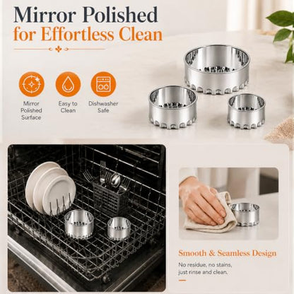 Biscuit Cutters, Round Cookie Cutters/Stainless Steel Dumpling Cutters/Cake Pastry Cutters/Scone Cutters Molds stamps for Cooking Baking (3Pcs, Fluted Edge) - size: 3Pcs, Fluted Edge