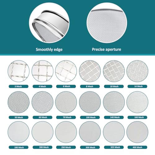 304 Stainless Steel Mesh Lab Sieve, 12 Mesh(1.7mm) Aperture Test Sieve, 7.9Inch(20cm) Dia Economy Standard Analysis Sample Test Sieves for Industrial Laboratory Homes - size: 12Mesh(1.7mm)/Ф7.9in