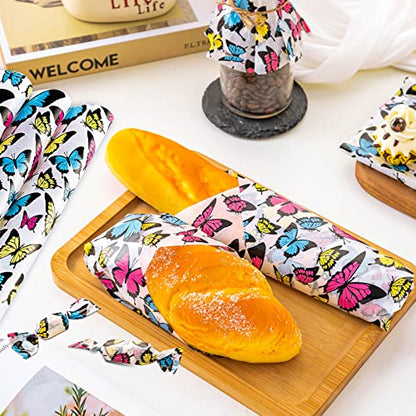 100 Pcs Butterfly Wax Paper Sheets, Waterproof Oil-proof Deli Paper Sandwich Wrap, 8.6 x 9.8 Inches, Perfect for Food Preservation, Picnic, Candy Wrap - color: Butterfly