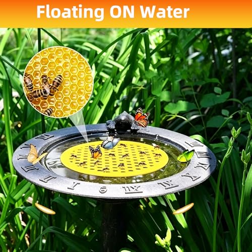 4 Pack Floating Bee Watering Station for Garden - 5mm Pollinator Waterer & Butterfly Feeder - Safe Bee Bath Island for Outdoor Yard Decor
