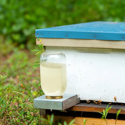 Yardwe 3pcs Metal Bee Hive Feeding Covers for Beekeeping, Effortless Setup and Steady Water Supply, Yellow Bee Watering Station Replacement Lids for Beehive Entrance