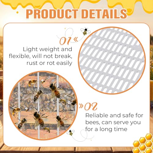 Beeveer 3 Pcs Beehive Parts Kit for 10 Frame Bee Hive, Beehive Screened Bottom Board with Entrance Reducer and Metal Queen Excluder for Beekeeping Supplies - style: Without Wooden Frame