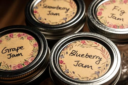 (500pc/Roll) 2" Pink Flower Label Stickers for Jars, Lids, Pantry, Mason Jars, Spice Bottles & More - color: Pink Flower 2"