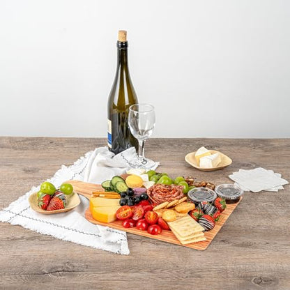 Restaurantware Cater Tek 15.8 x 9.8 Inch Charcuterie Boards 10 Faux Wood Cheese Boards - WIth Handle Stackable Paper Cardboard Charcuterie Boards Disposable For Serving At Catered Events - color: Natural, size: 15 3/4"