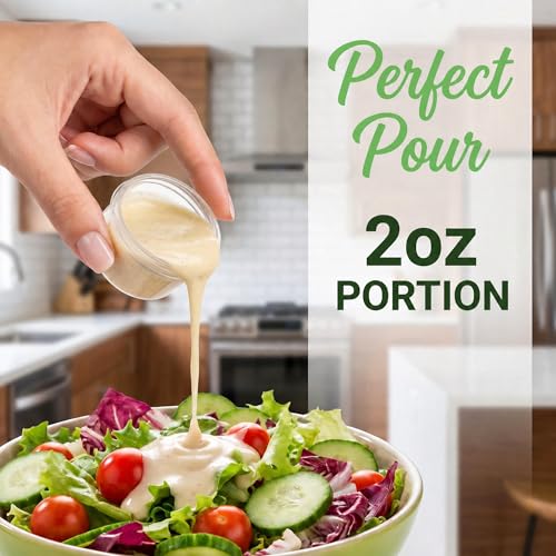 EONJOE 2oz Airtight Small Plastic Food Storage Containers with Lids, 12pcs | Dishwasher safe ,BPA free,Reusable,Round jars ,Perfect for salad dressing sauce condiments lunch to go - size: 2oz