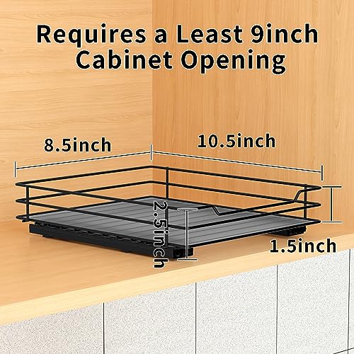 BOIVSHI Pull Out Spice Rack Organizer for Cabinet, Heavy Duty Slide Out Spice Rack Organizer for Kitchen Cabinets and Pantry, Fits Spices, Sauces, Canned Food (8.5''Wx10.5''Dx2.5''H) - size: 1 Tier,8.5''Wx10.5''Dx2.5''H