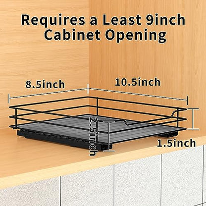 BOIVSHI Pull Out Spice Rack Organizer for Cabinet, Heavy Duty Slide Out Spice Rack Organizer for Kitchen Cabinets and Pantry, Fits Spices, Sauces, Canned Food (8.5''Wx10.5''Dx2.5''H) - size: 1 Tier,8.5''Wx10.5''Dx2.5''H