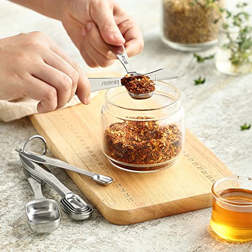 Spring Chef Stainless Steel Measuring Spoons Set of 13 with Leveler, Metal Teaspoon & Tablespoon Measuring Spoons for Cooking & Baking, Fits in Spice Jars, Kitchen Gadgets for Dry & Liquid Ingredients - style: Spoons - Set of 13