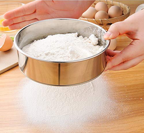 Flour Sifter for Baking - 60 Mesh Stainless Steel 6inch Small Tamis Round Sifter,Mini Fine Mesh Flour Sieve(6 Inch, 60m Mesh)