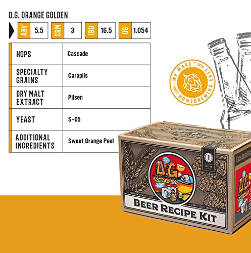 Craft A Brew Recipe Kit - Orange Golden Refill - 1 Gallon - Ingredients for Home Brewing Beer - color: O.G. Orange Golden