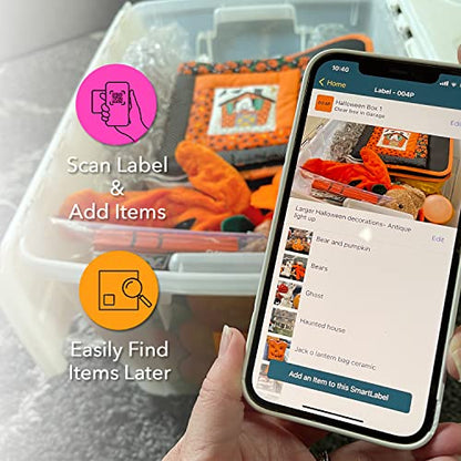 Smart Labels QR Code Stickers with AI Photo Analysis App - Auto-Creates Item Descriptions - No Typing - Made in USA - QR Code Labels for Storage & Inventory Tracking, Organization & Moving, Pack of 48 - style: Contemporary
