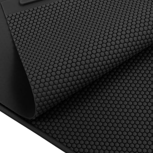 Silicone Beeswax Foundation Press Mold with Honey Scraper, 5.4mm Honeycomb 2 Sheets Non-Stick Reusable for Beekeeping and Candle Making Supplies (Black) - color: Black