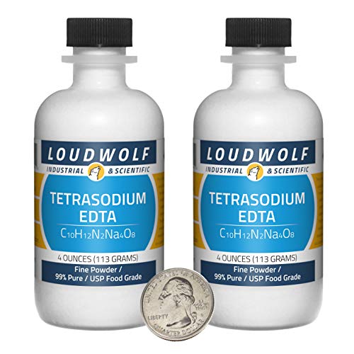 Tetrasodium EDTA / 8 Ounces / 2 Bottles / 99% Pure USP Food Grade/Fine Powder - size: 8 Ounces in 2 Bottles