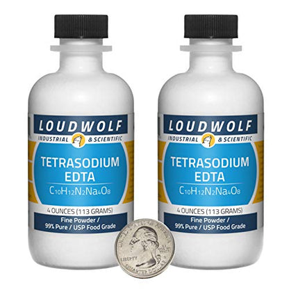 Tetrasodium EDTA / 8 Ounces / 2 Bottles / 99% Pure USP Food Grade/Fine Powder - size: 8 Ounces in 2 Bottles