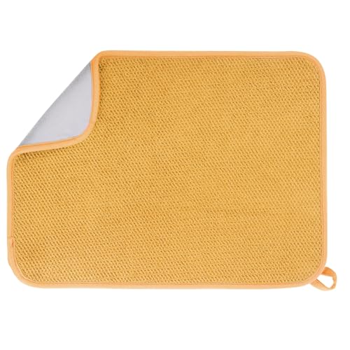 GeeRic Microfiber Dish Drying Mat, Super Absorbent Kitchen Dish Drying Pad, Reversible for Countertop, 15*20 inch Yellow - color: Yellow, size: 15" x 20"