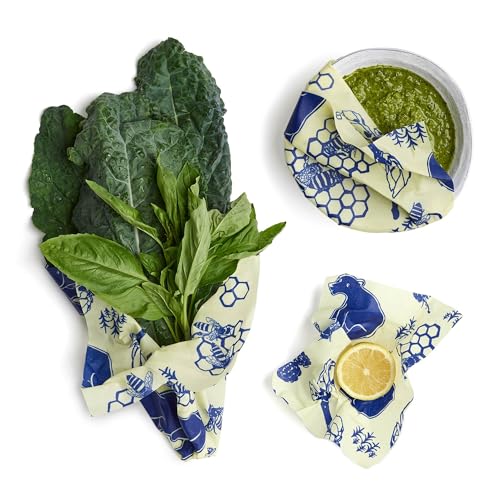 Bee's Wrap Beeswax Wraps for Food - 3 Pack of Assorted Beeswax Wraps - Small, Medium & Large Wrap - Plastic Free Made in USA Reusable Natural Food Wrap - Bees & Bears Print - style: 3 Pack (Bees + Bears)