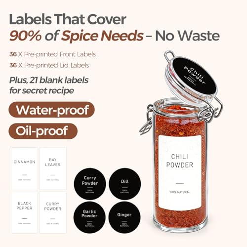 ComSaf 12 Pack 4 oz Glass Spice Jars with Airtight Swing Top Lids, Small Clear Containers for Pantry Organization, Herb Storage, DIY Crafts & Gifts - Complete Set Includes Funnel & Spice Labels - size: 4oz*12