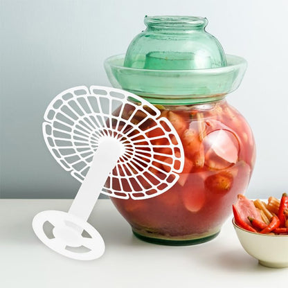 OUNONA Fermenting Weights for Wide Mouth Mason Jars 2-Pack with Ergonomic Easy Grip Handles Plastic Pickle Pressers for Kimchi Sauerkraut and Pickled Vegetables Home Brewing Kit